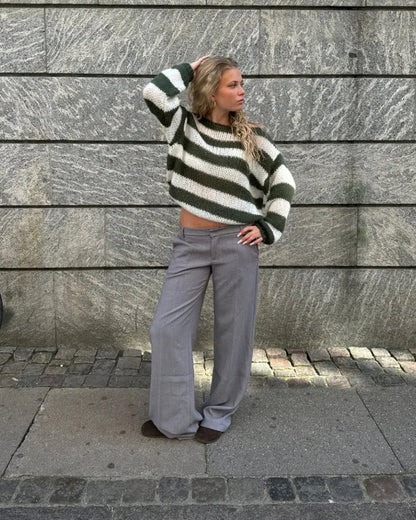 Women's Asymmetrical Sweater Long Sleeve Textured