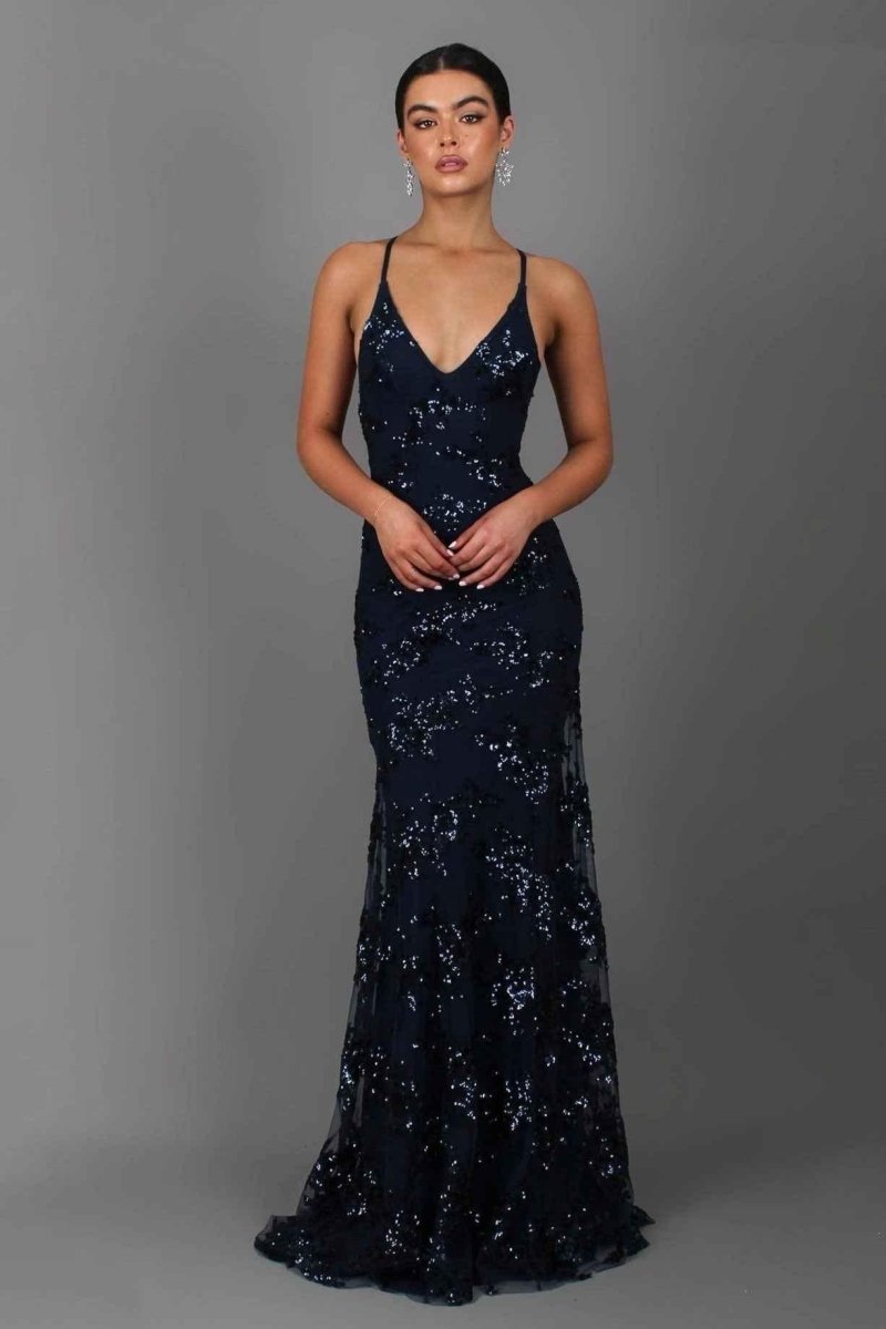 Women's V-Neck Spaghetti Strap Maxi Dress - VibreMode