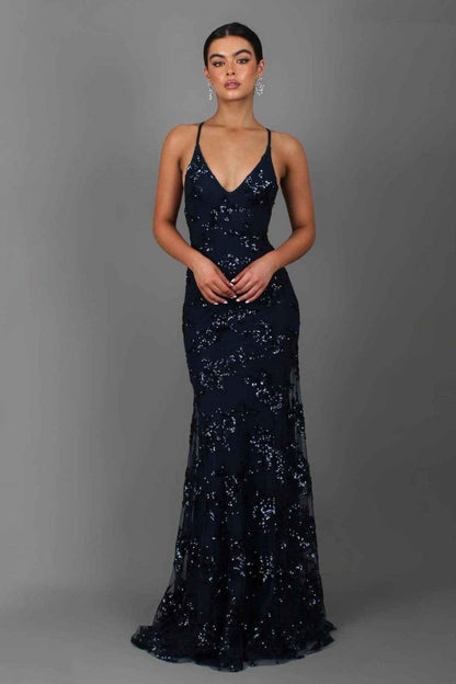 Women's V-Neck Spaghetti Strap Maxi Dress - VibreMode