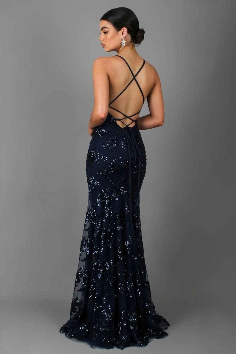 Women's V-Neck Spaghetti Strap Maxi Dress