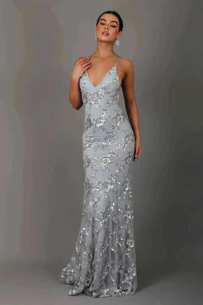 Women's V-Neck Spaghetti Strap Maxi Dress