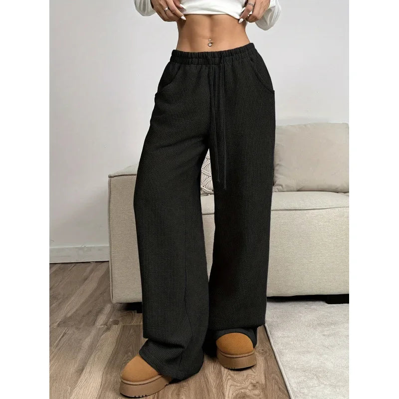 Women's High Waist Corduroy Wide Leg Trousers