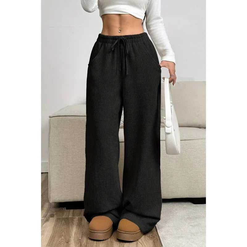 Women's High Waist Corduroy Wide Leg Trousers