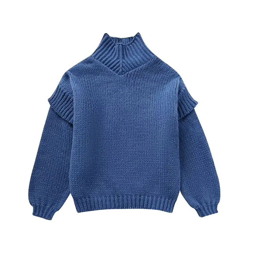 Women's Turtleneck Sweater Chunky Knit Long Sleeves