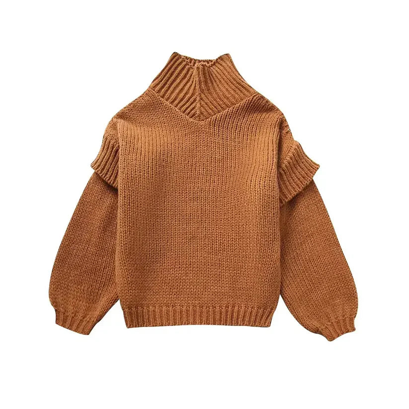 Women's Turtleneck Sweater Chunky Knit Long Sleeves