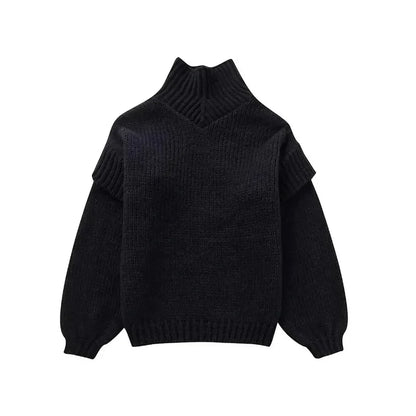 Women's Turtleneck Sweater Chunky Knit Long Sleeves
