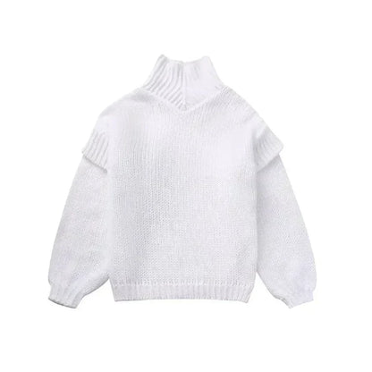 Women's Turtleneck Sweater Chunky Knit Long Sleeves