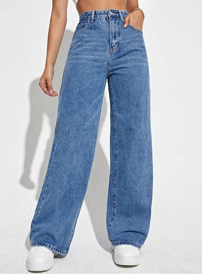 Women's High Waisted Wide Leg Pants Button Closure