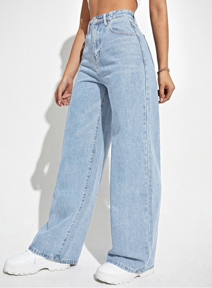 Women's High Waisted Wide Leg Pants Button Closure