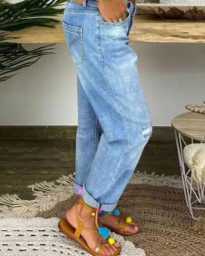 Women's Gaucho Pants Cotton Button Fly Black