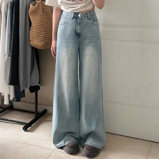 Women's Wide Leg Pants Button Closure - VibreMode