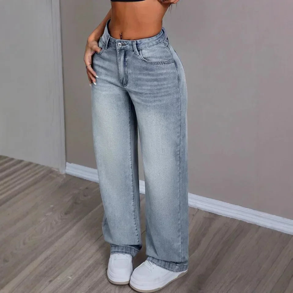 Women's Wide Leg Pants Button Front Cotton Black - VibreMode