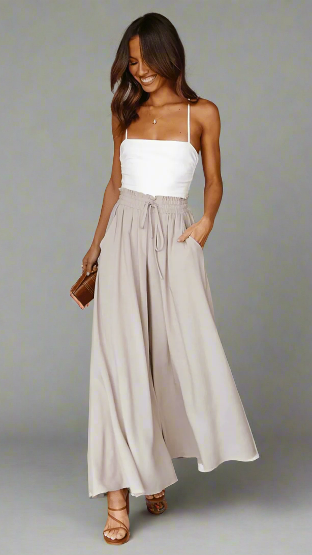 Women's Wide Leg Pants Elastic Waist