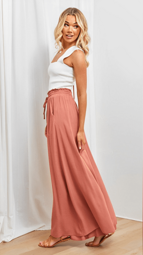 Women's Wide Leg Pants Elastic Waist