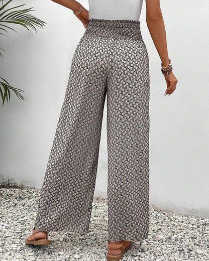 Women's Geometric Print Wide Leg Pants