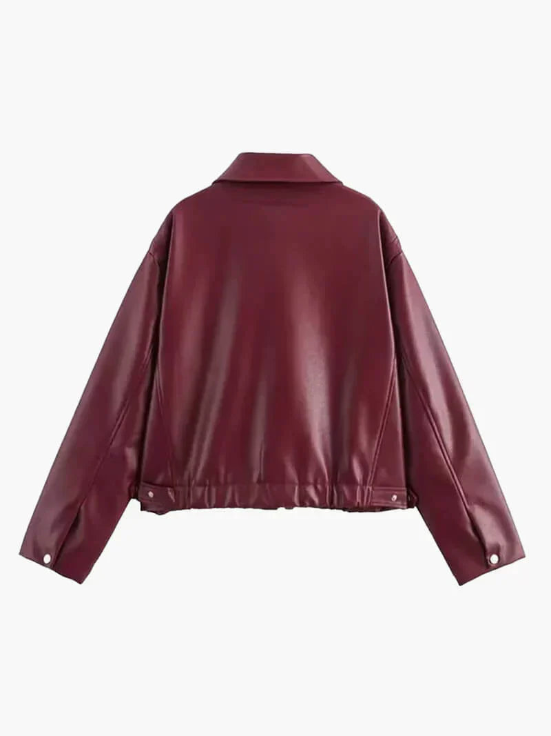 Women's Zipper Jacket Lapel Collar