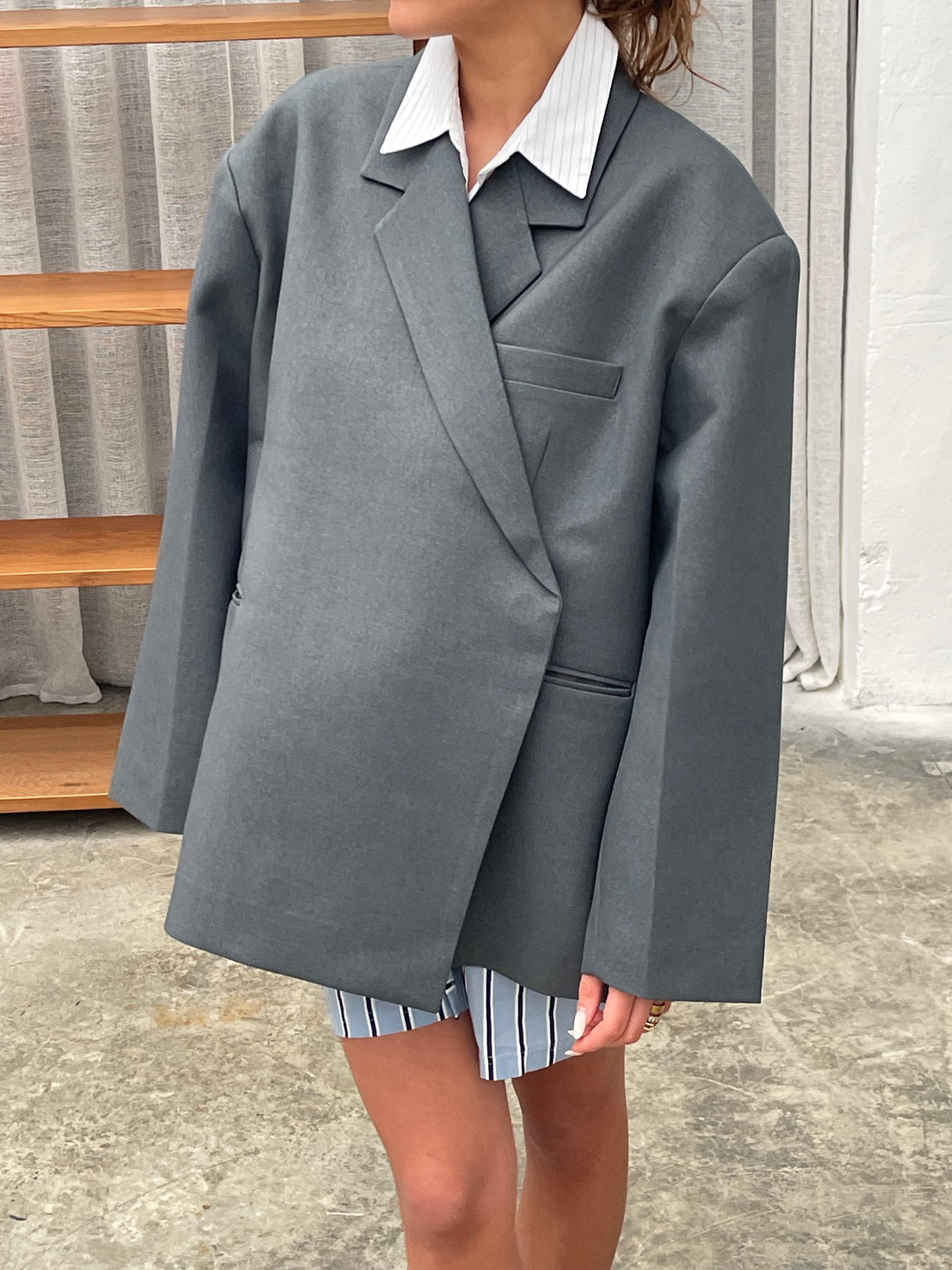 Women's Single Button Notched Lapel Jacket