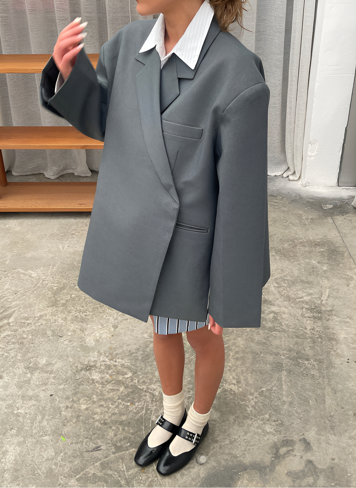Women's Single Button Notched Lapel Jacket
