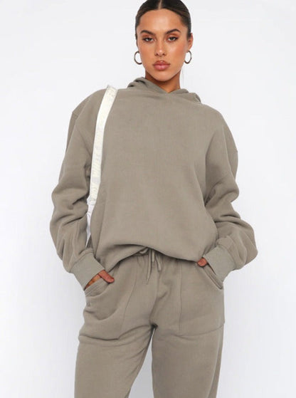 Women's Hooded Jogger Set Straight Leg Pants - VibreMode