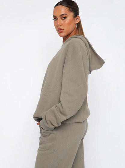 Women's Hooded Jogger Set Straight Leg Pants