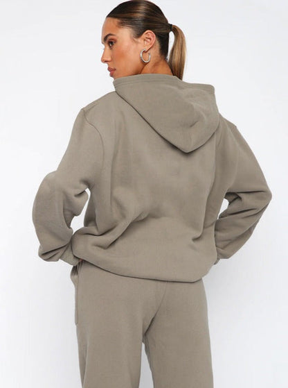 Women's Hooded Jogger Set Straight Leg Pants