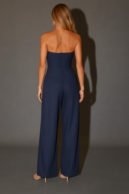 Women's Strapless Jumpsuit Straight Leg Design