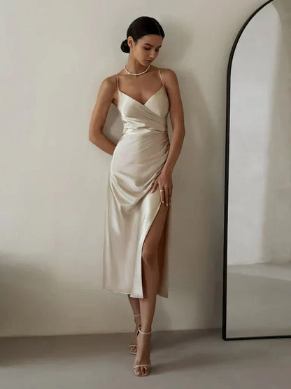 Women's Wrap Dress Thin Strap