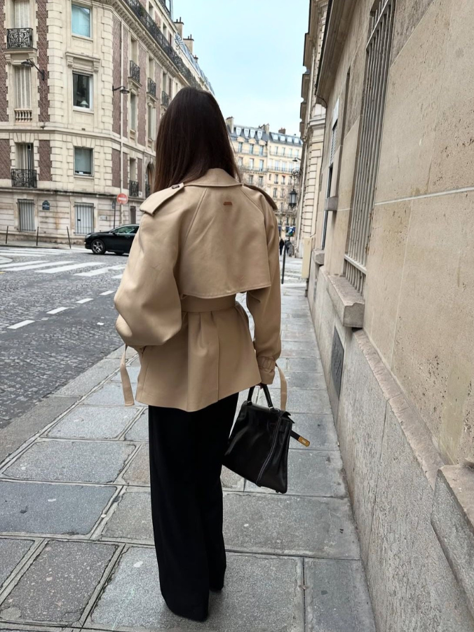 Women's Short Jacket Tie Belt Button Front
