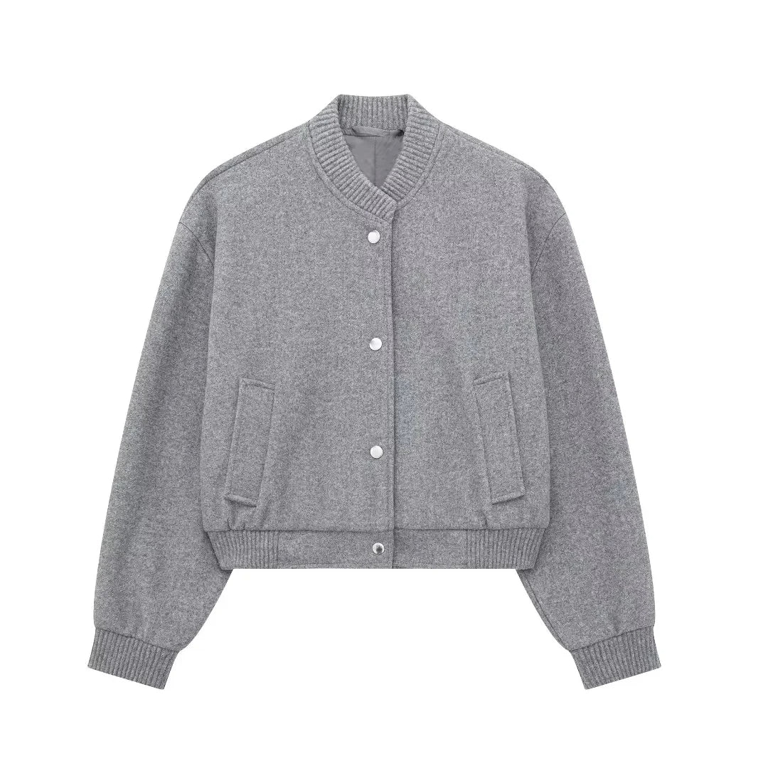 Women's Snap Button Short Jacket
