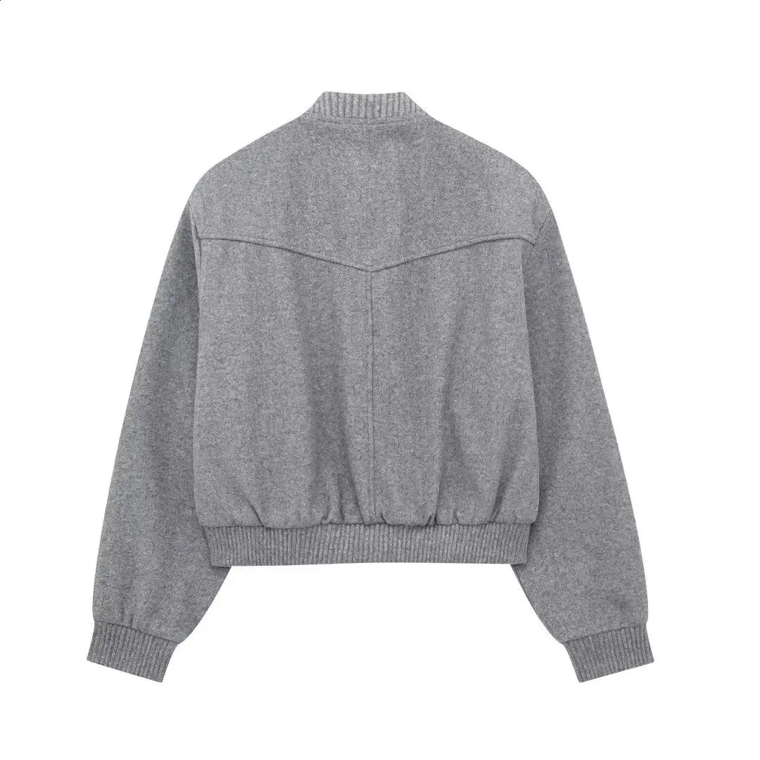 Women's Snap Button Short Jacket