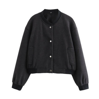 Women's Snap Button Short Jacket