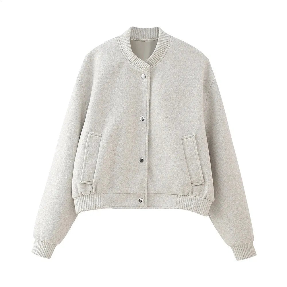 Women's Snap Button Short Jacket