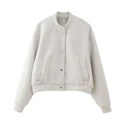 Women's Snap Button Short Jacket