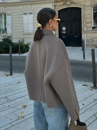 Women's Short Jacket Long Sleeves Button Front