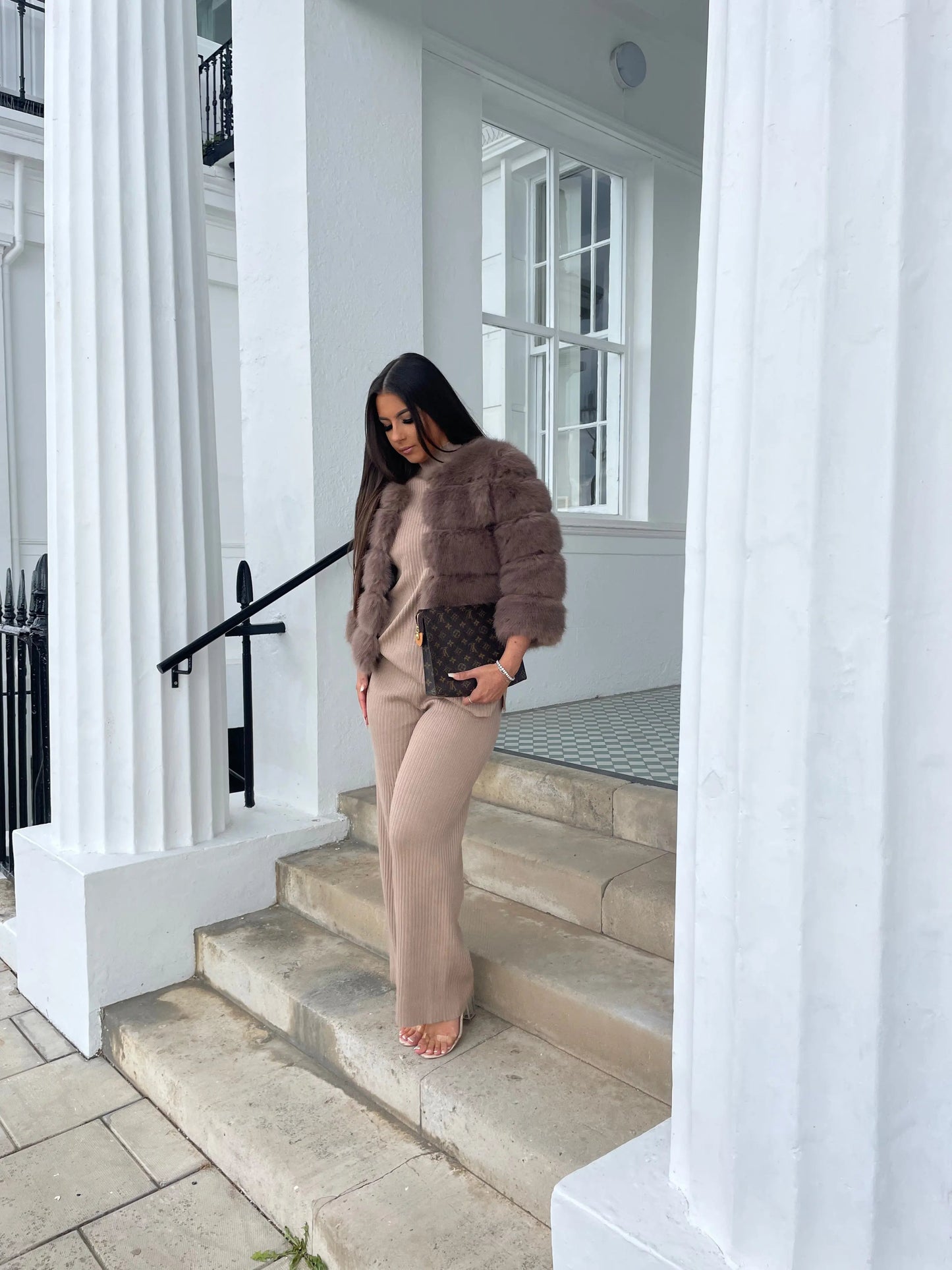 Women's Faux Fur Open Front Jacket