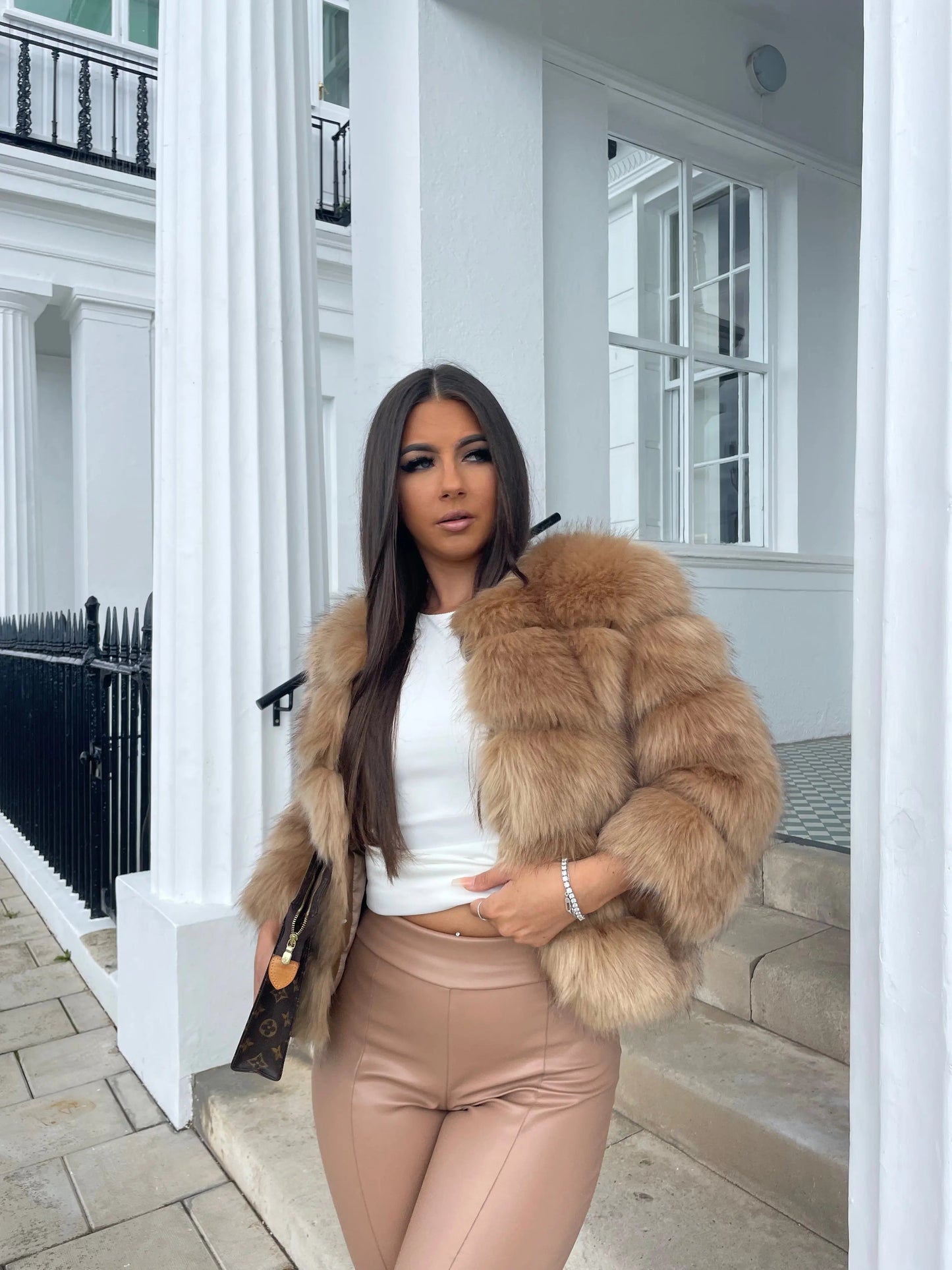 Women's Faux Fur Open Front Jacket