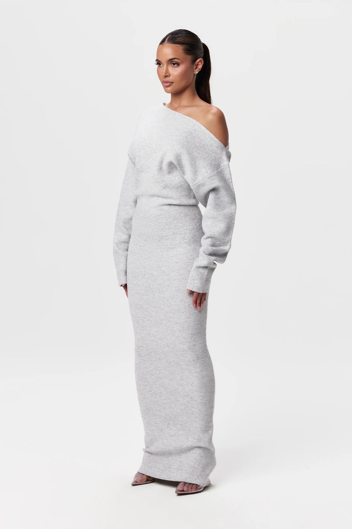 Women's Long Sleeve Maxi Dress Knit Cutout Design