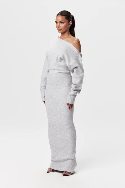 Women's Long Sleeve Maxi Dress Knit Cutout Design