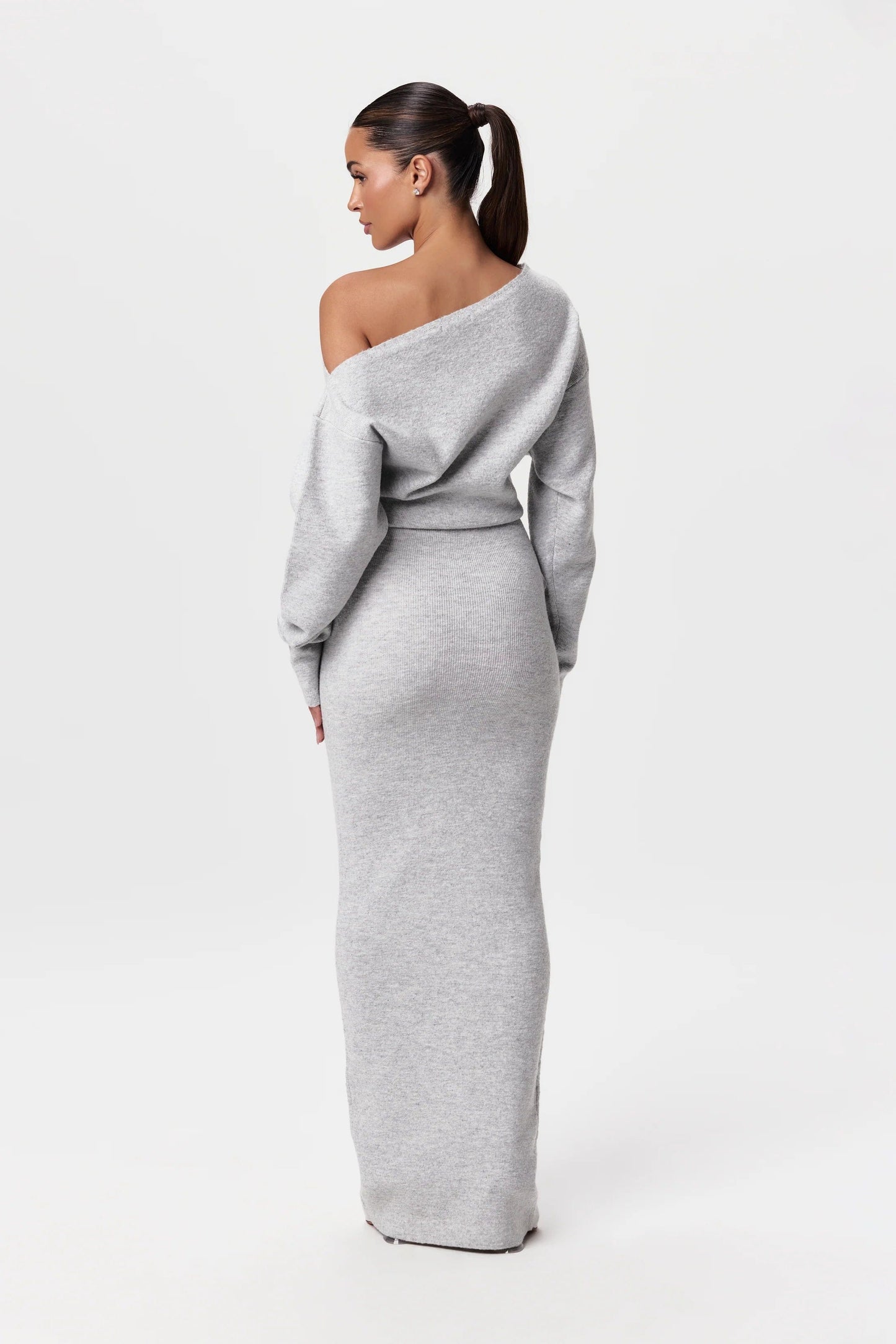 Women's Long Sleeve Maxi Dress Knit Cutout Design