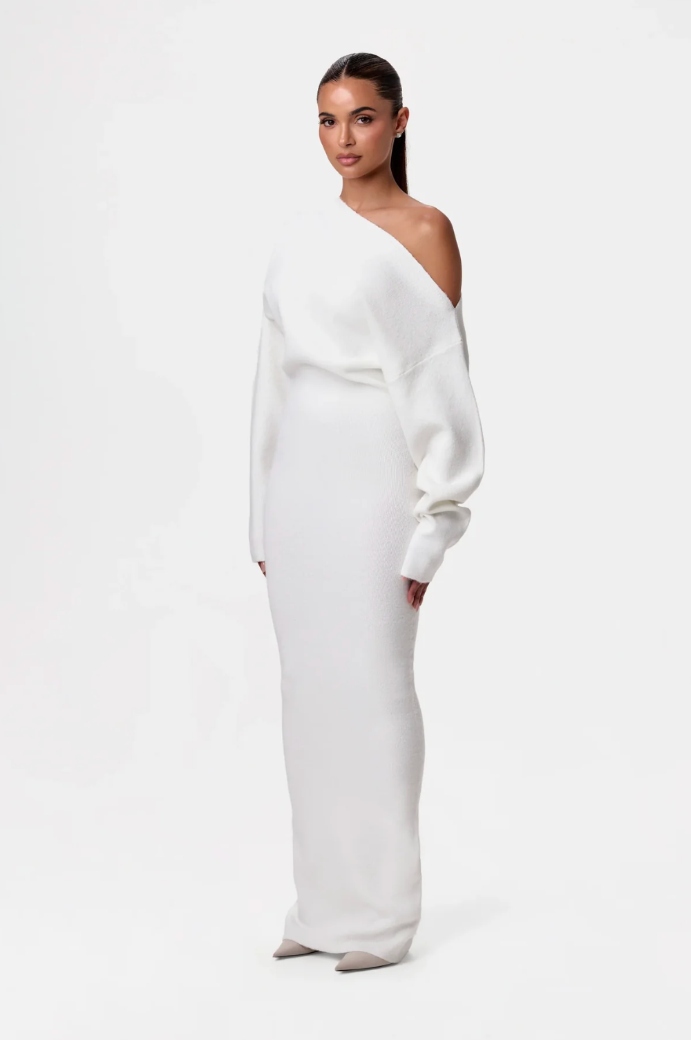 Women's Long Sleeve Maxi Dress Knit Cutout Design