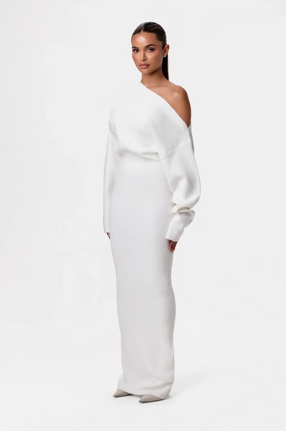 Women's Long Sleeve Maxi Dress Knit Cutout Design