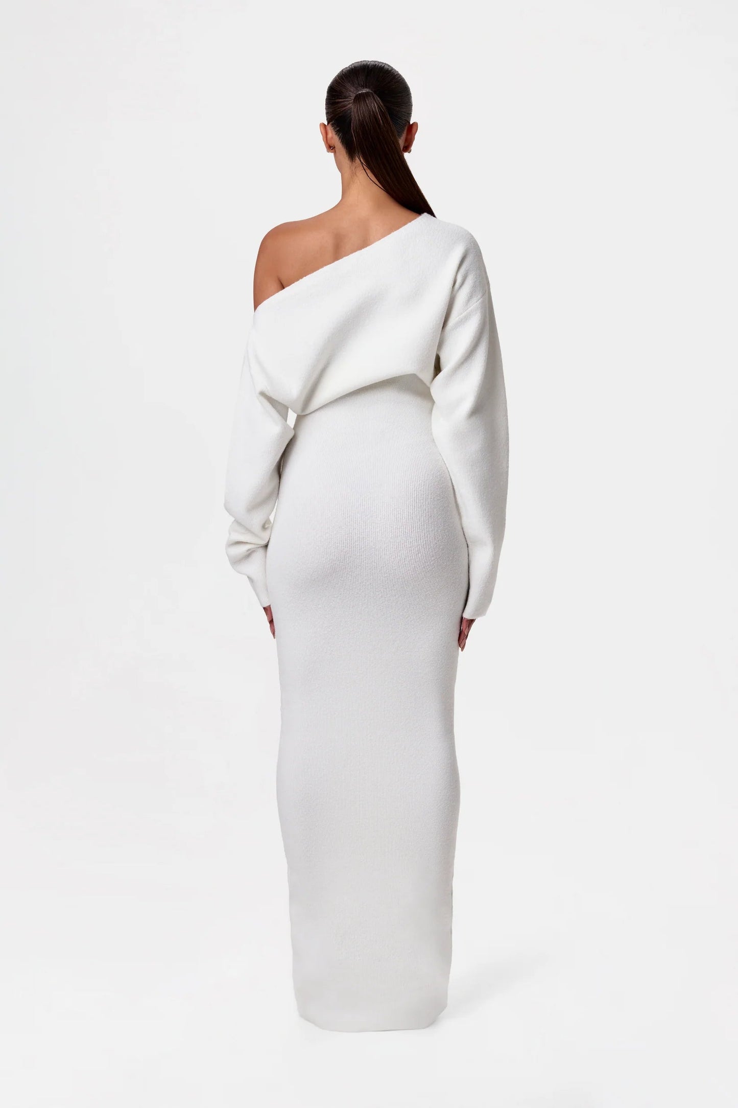 Women's Long Sleeve Maxi Dress Knit Cutout Design