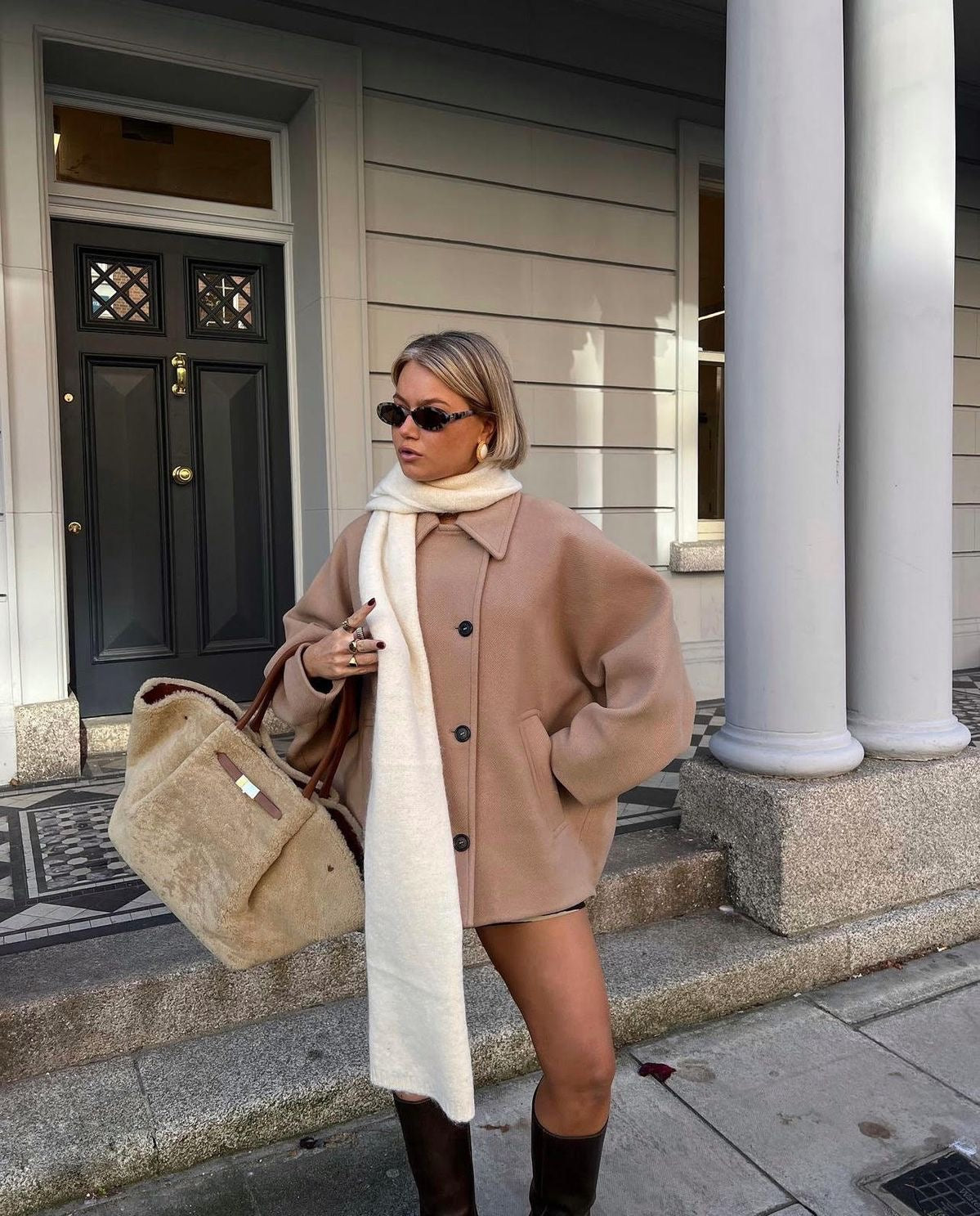 Women's Button Front Coat Wide Collar - VibreMode