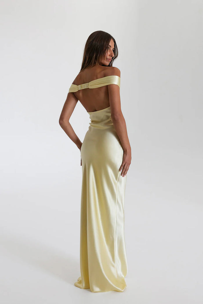 Women's Off Shoulder Maxi Dress V Neckline