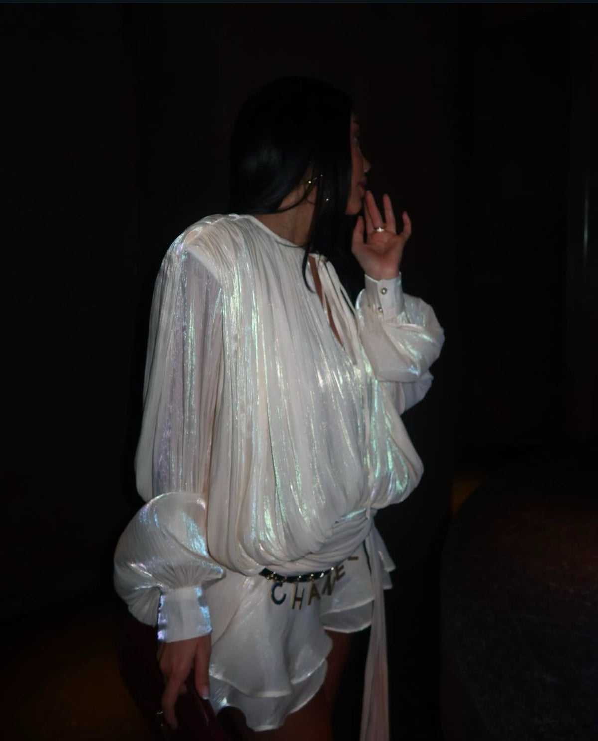 Women's Mini Dress Tie Neck Balloon Sleeves
