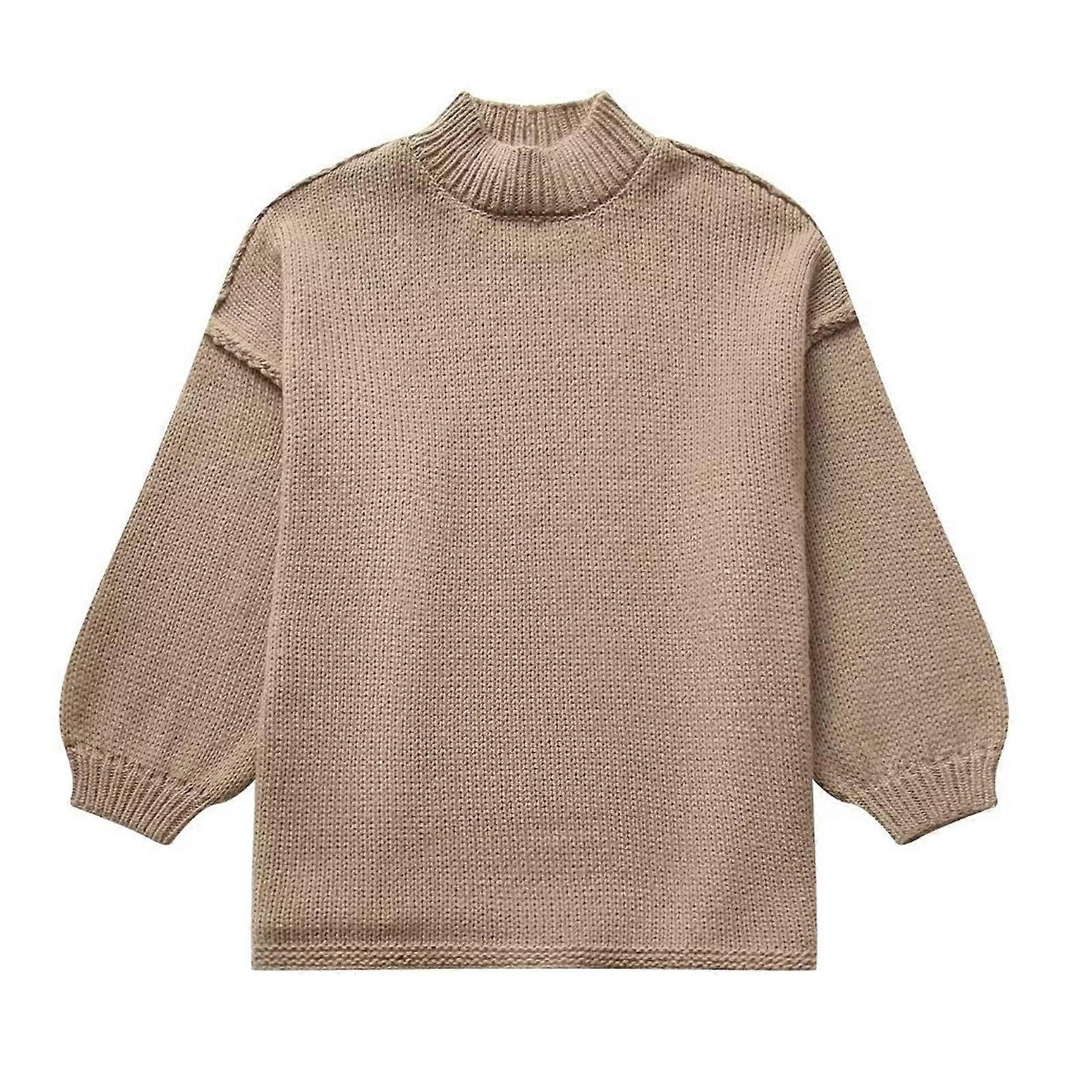 Women's Round Neck Balloon Sleeve Sweater