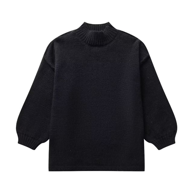Women's Round Neck Balloon Sleeve Sweater