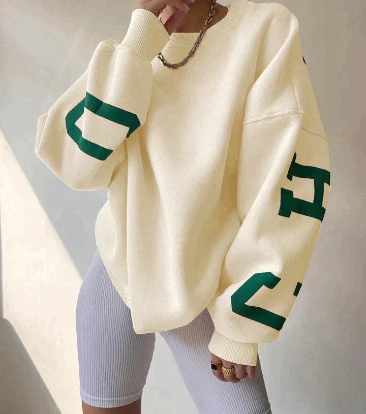 Women's Round Neck Letter Print Sweater