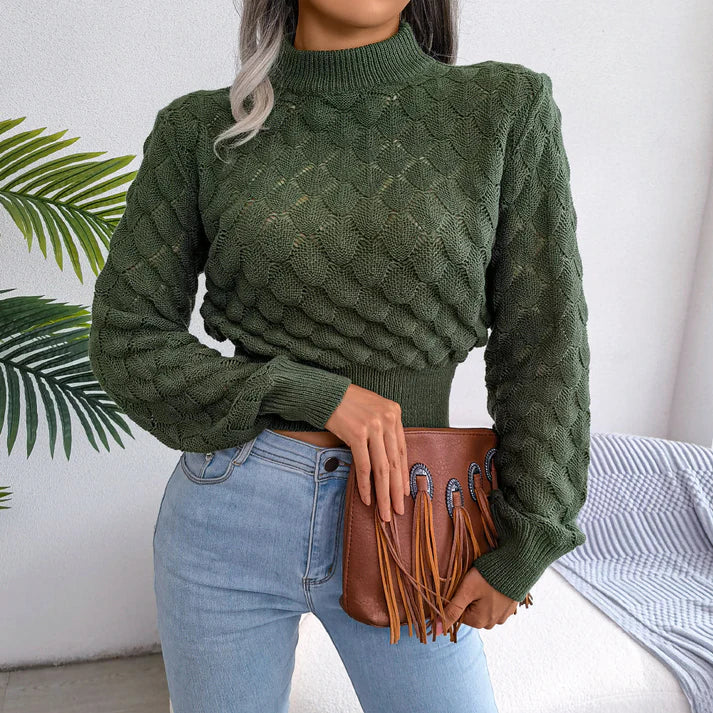 Women's Pullover Sweater Stand-Up Collar