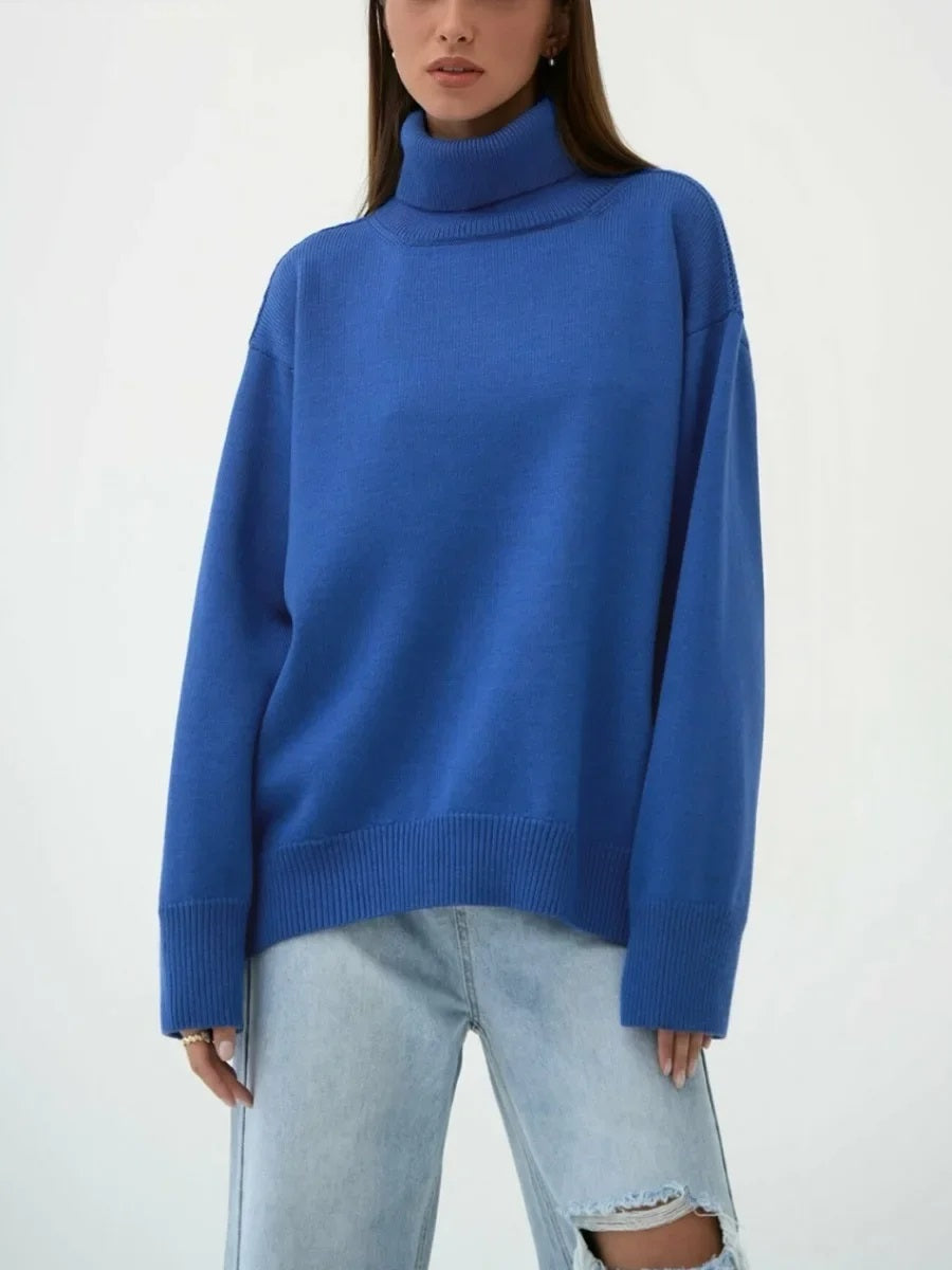 Women's Turtleneck Sweater High Collar Cuffs